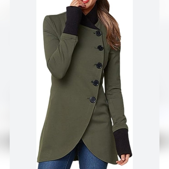 NWOT Venus Coat Green & Black Size 12 - Picture 2 of 11